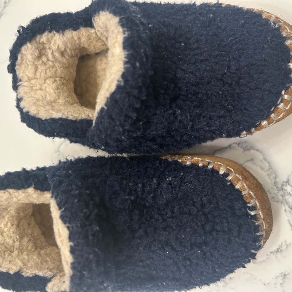 LL Bean Cozy Slippers Toddler 7-8 Navy